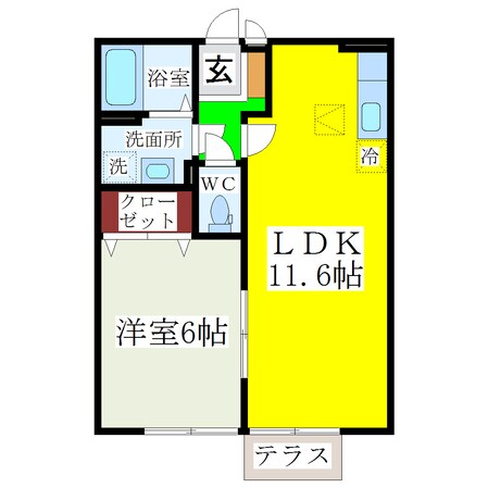 西鉄柳川駅 徒歩18分 1階の物件間取画像